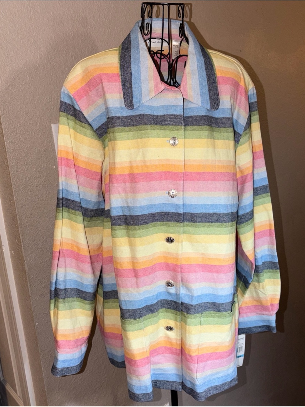 Alfred Dunner Size 20 Rainbow Button Up Jacket NEW